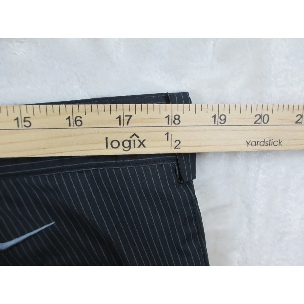 Nike Pants Mens 36 Black Chino‎ Pinstripe Preppy Lightweight Golf DriFit 36X30*